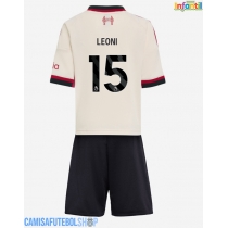 Camisa de time de futebol Liverpool Giovanni Leoni #15 Replicas 2º Equipamento Infantil 2025-26 Manga Curta (+ Calças curtas)